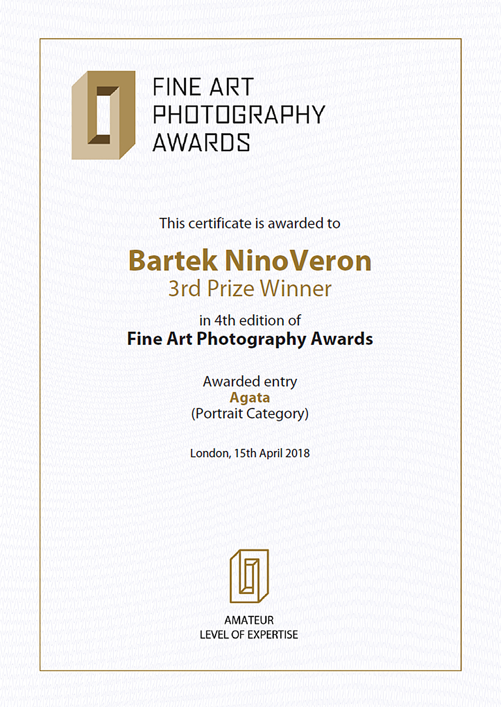 akt, nude, nagroda, konkurs, Fine Art Photography Awards, www.fineartphotoawards.com, ninoveron, Agata